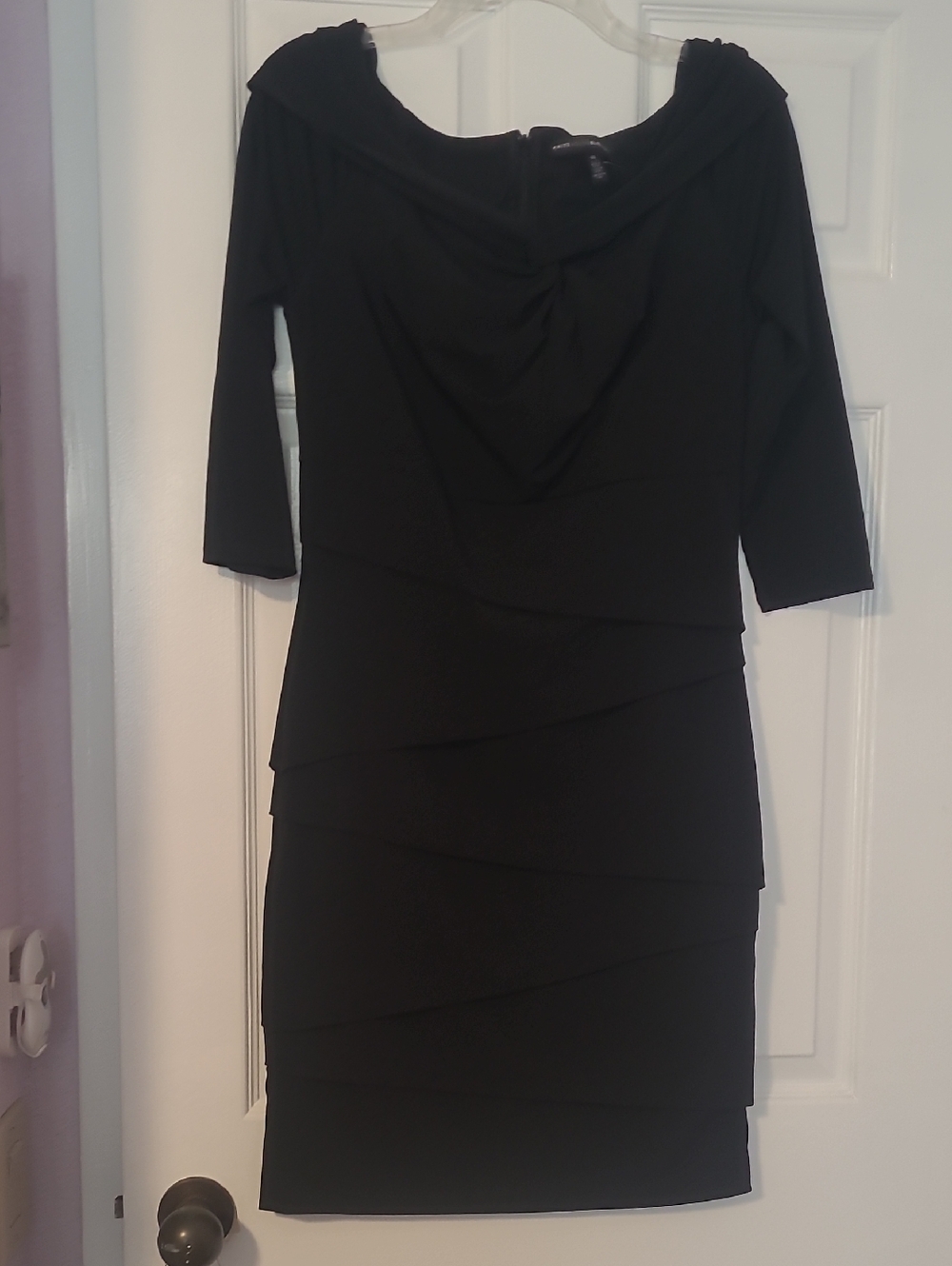 Black Layered Sheath Dress - Women